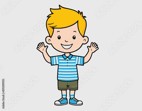 Cute boy cartoon vector illustration graphic design