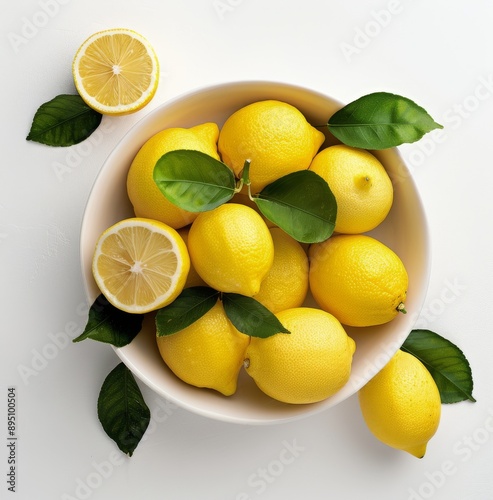 Wallpaper Mural Lemons in Bowl on White Background Torontodigital.ca