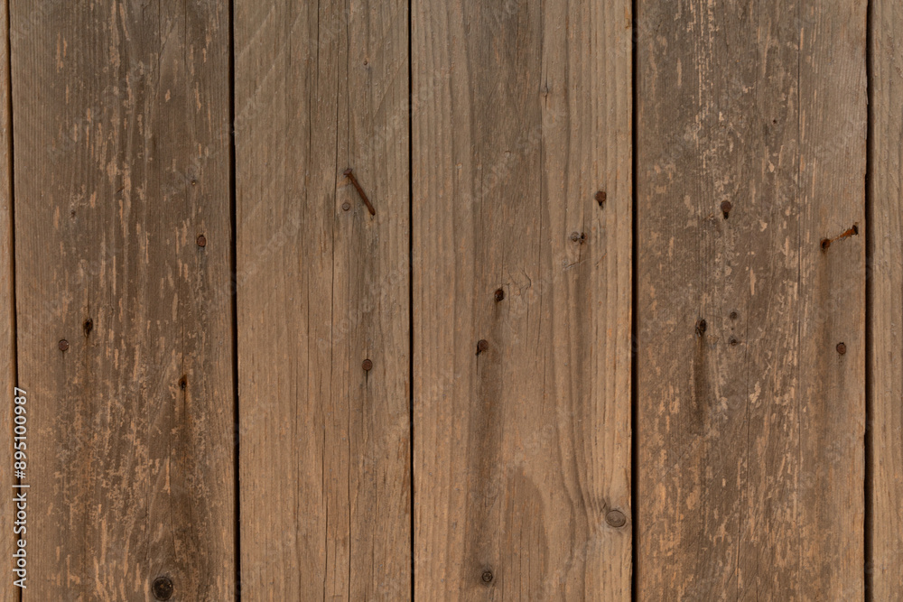 Weathered wooden planks with rusty nails Weathered wooden planks with rusty nails