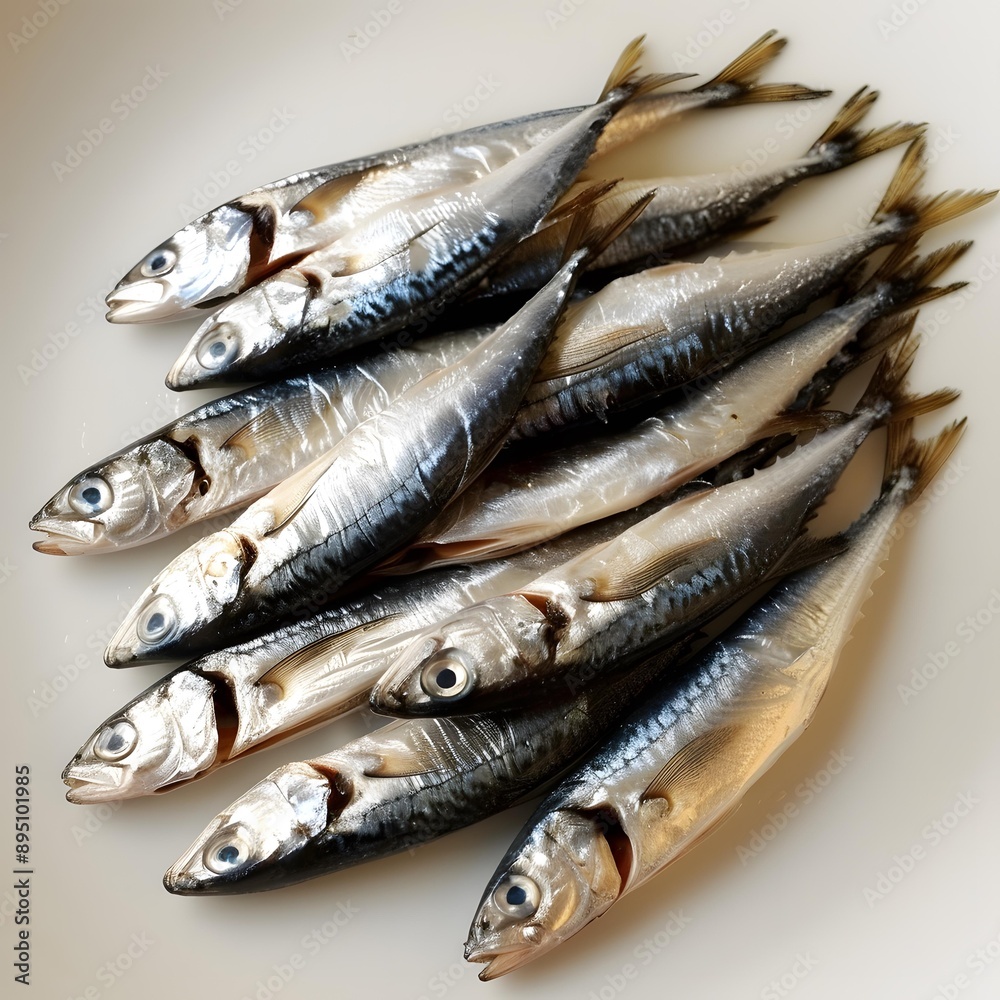 A group of fresh mackerels