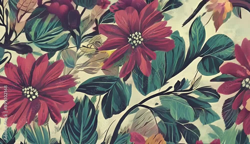 colorful wallpaper Leaf decor floral pattern