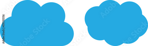 Blue cloud icon set isolated on white background . Cloud icon vector