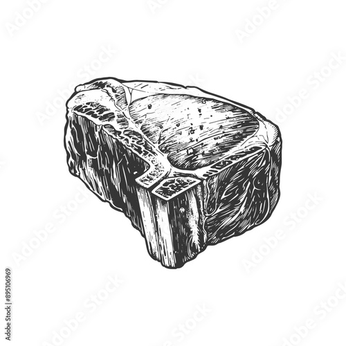 Hand drawn ink sketch beef. Engraving style vector illustrations