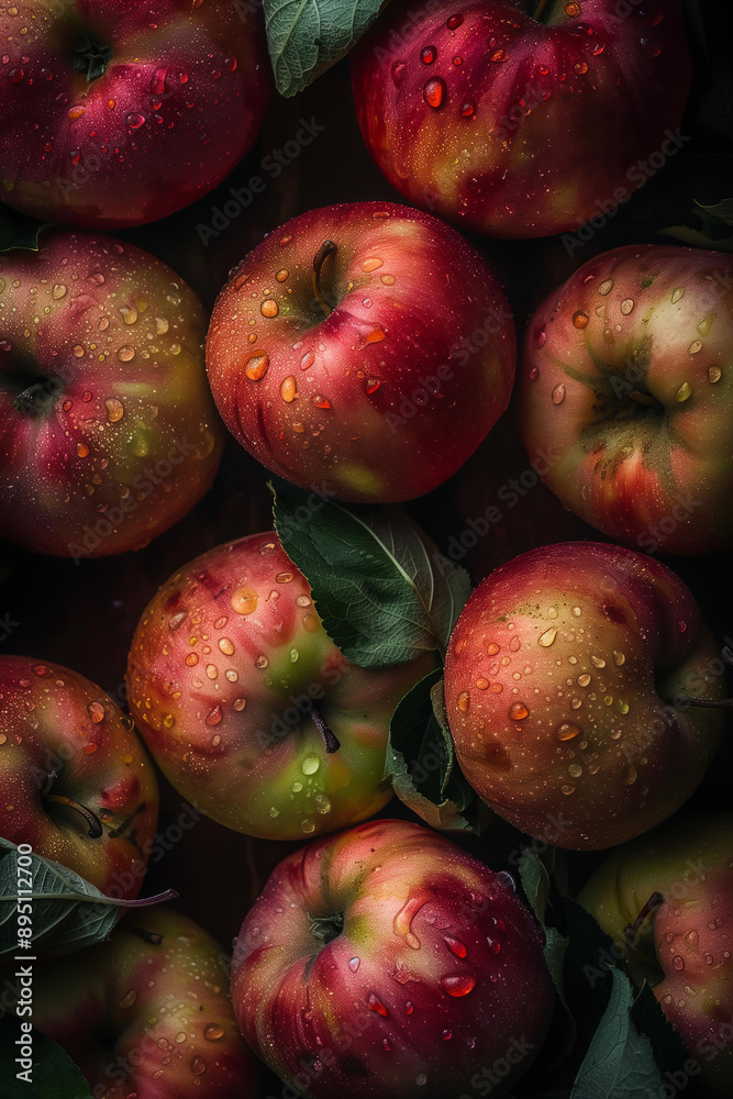 closeup of red apples, top view, product food photography, beautiful lighting, moody backgrounds, wallpaper closeup of red apples, top view, product food photography, beautiful lighting, moody backgrounds, wallpaper
