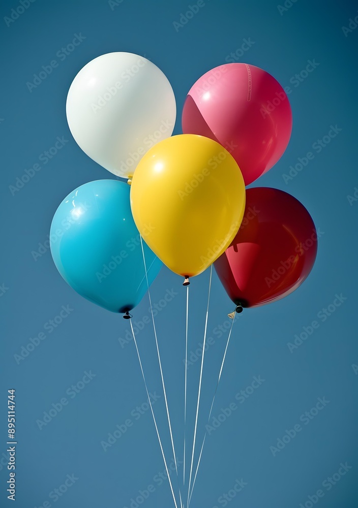Colorful Balloons Against a Clear Blue Sky Colorful Balloons Against a Clear Blue Sky