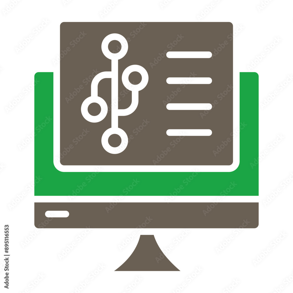 Version Control Glyph Two Color Icon Version Control Glyph Two Color Icon