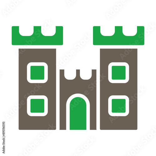 Castle Glyph Two Color Icon