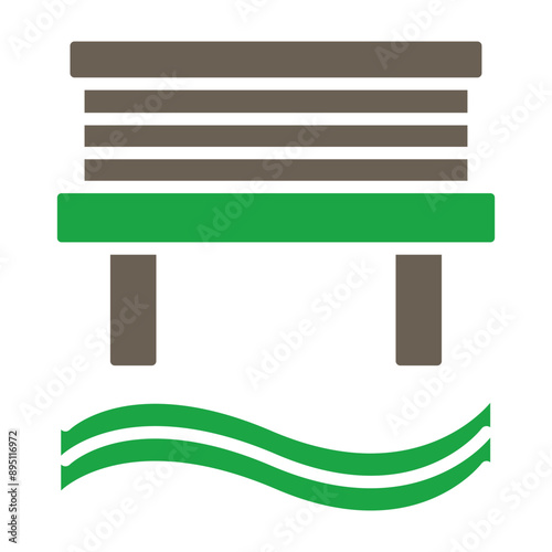 Water Bridge Glyph Two Color Icon