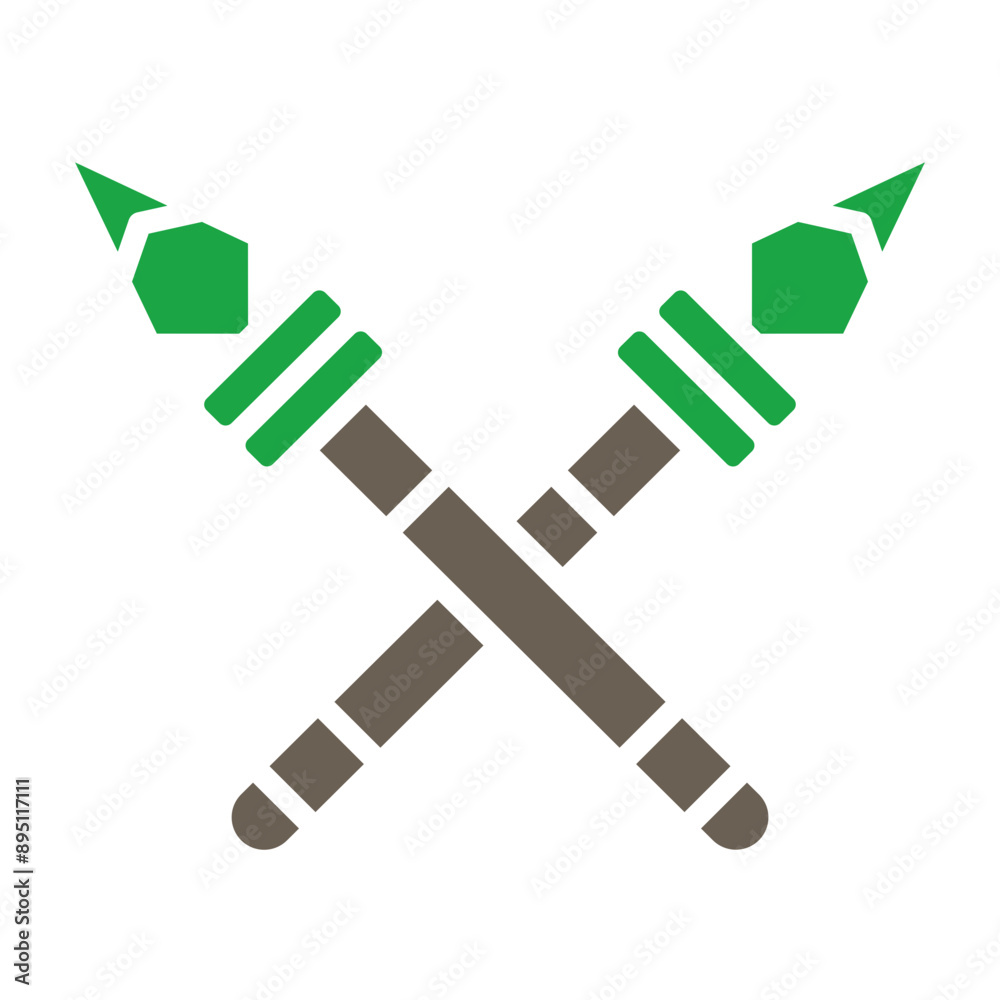 Fototapeta premium Spear Glyph Two Color Icon