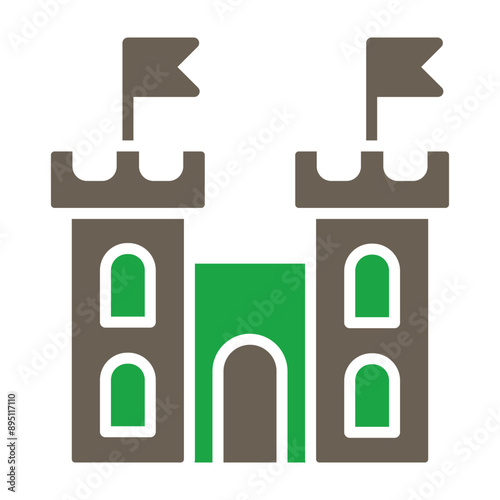 Fortress Glyph Two Color Icon