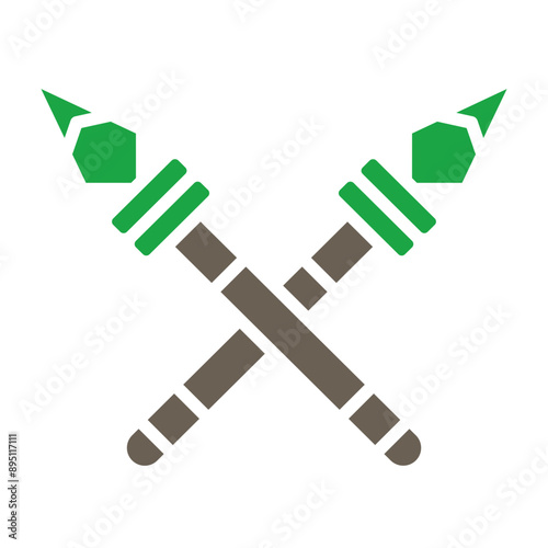 Spear Glyph Two Color Icon