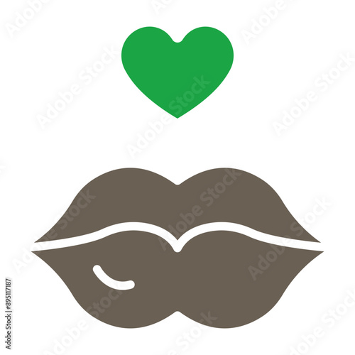 Lips Glyph Two Color Icon