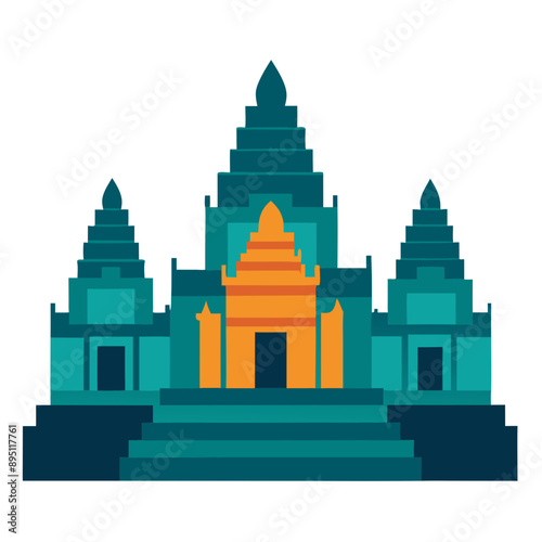 Angkor wat illustration vector