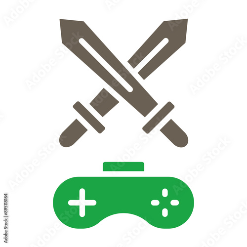 Adventure Game Glyph Two Color Icon