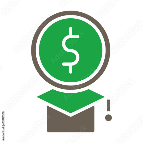 Education Cost Glyph Two Color Icon