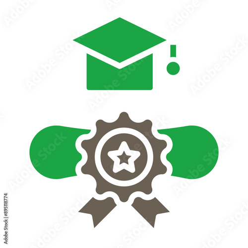 Bachelors Degree Glyph Two Color Icon