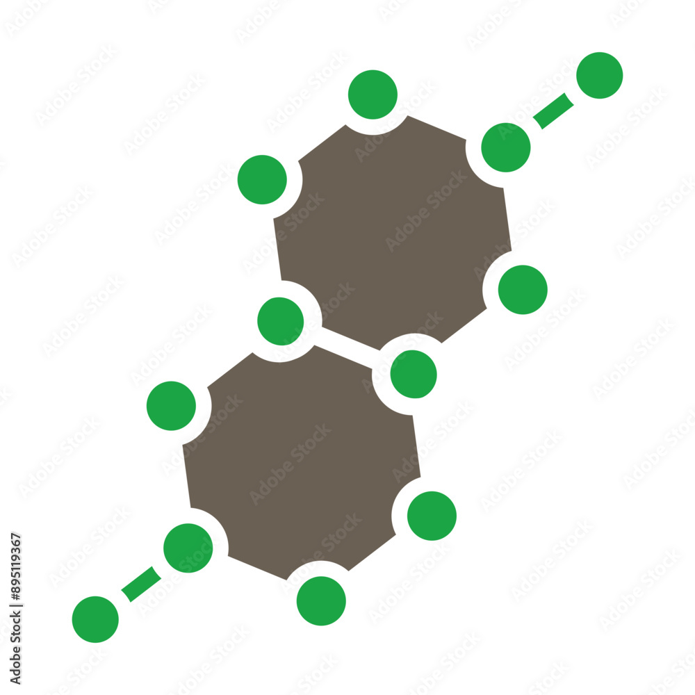 Molecular Structure Glyph Two Color Icon Molecular Structure Glyph Two Color Icon