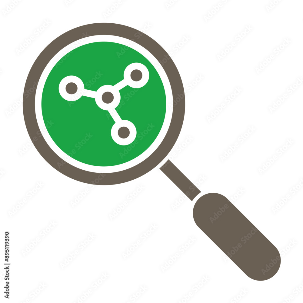 Magnifying Glass Glyph Two Color Icon Magnifying Glass Glyph Two Color Icon