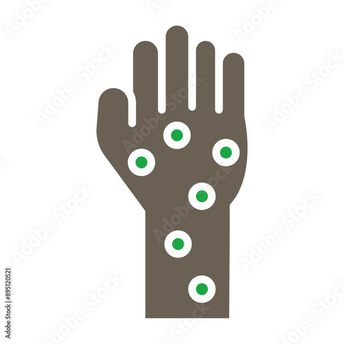 Hand Rash Vector Glyph Two Color Icon