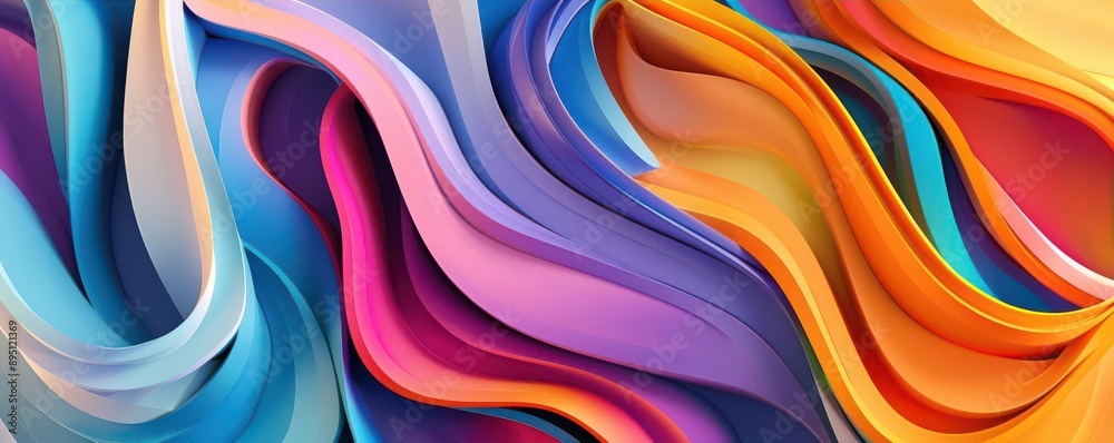 Vibrant flowing ribbons in colorful gradients creating an abstract design Vibrant flowing ribbons in colorful gradients creating an abstract design