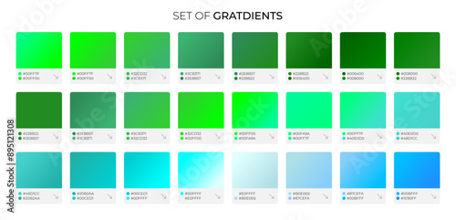 Beautiful tropical gradient color set