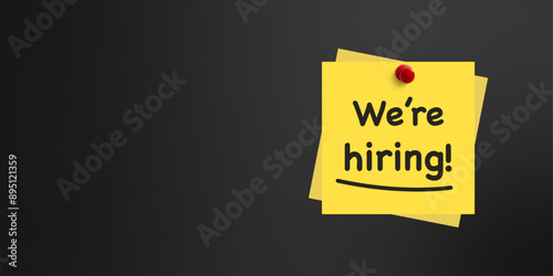 we're hiring banner post it