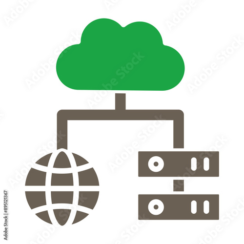 Hosting Vector Glyph Two Color Icon