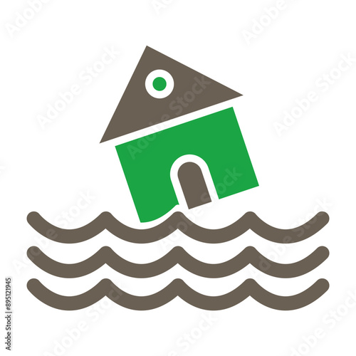 Flood Vector Glyph Two Color Icon