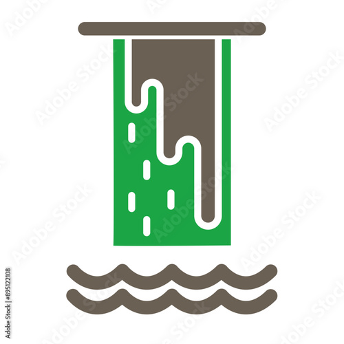 Cascade Vector Glyph Two Color Icon