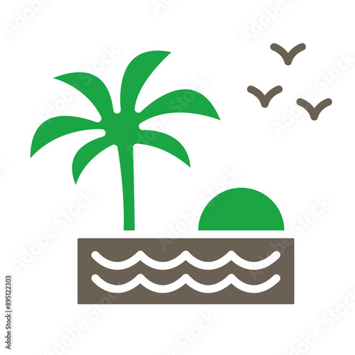 Oasis Vector Glyph Two Color Icon