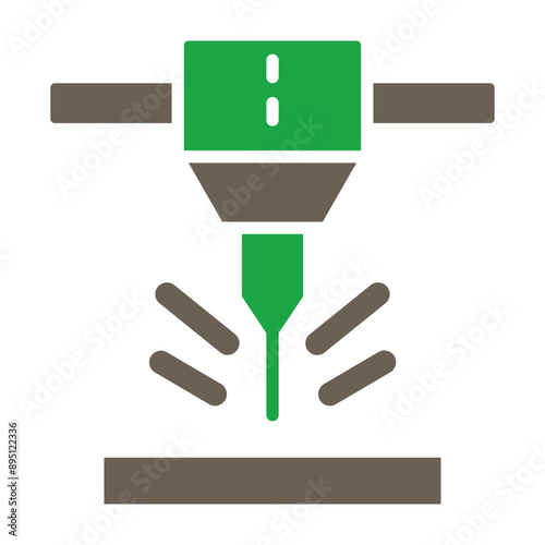 Cnc Machine Glyph Two Color Icon