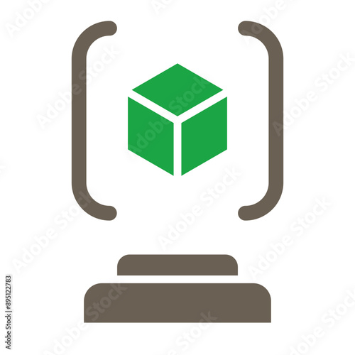 3d Scanner Glyph Two Color Icon
