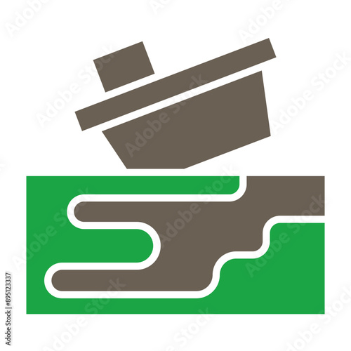 Underwater Glyph Two Color Icon