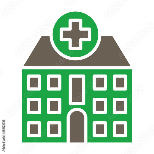 Hospital Glyph Two Color Icon