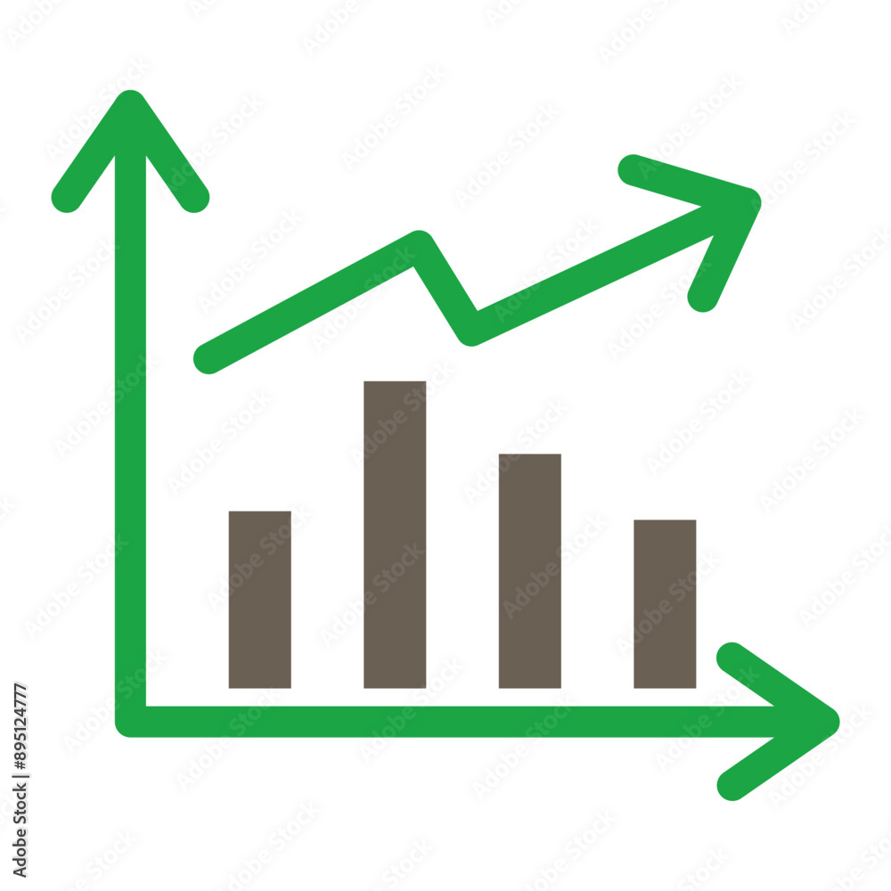 Bar Chart Glyph Two Color Icon Bar Chart Glyph Two Color Icon