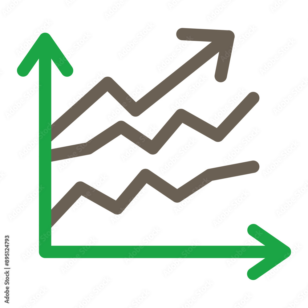 Line Graph Glyph Two Color Icon Line Graph Glyph Two Color Icon