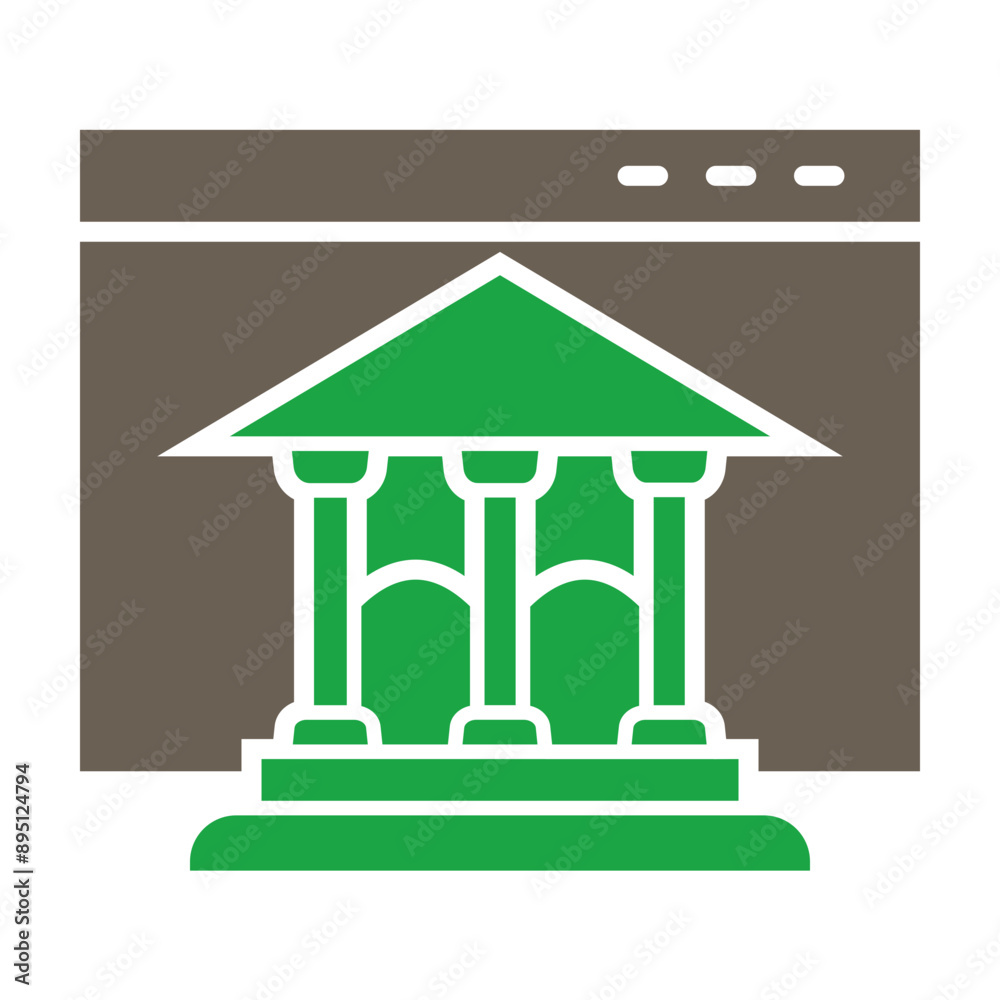 Fototapeta premium Online Banking Glyph Two Color Icon