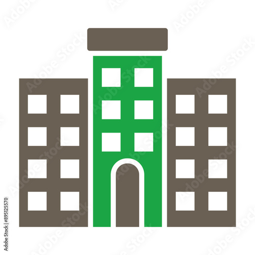 Hotel Glyph Two Color Icon