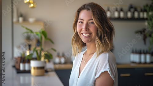 Free Download A smiling customer standing in a freshly cleaned space. - GFXLoad