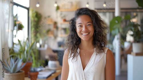 A smiling customer standing in a freshly cleaned space.