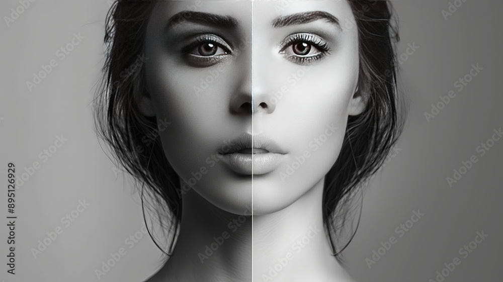 Fototapeta premium A visually striking before and after comparison image.