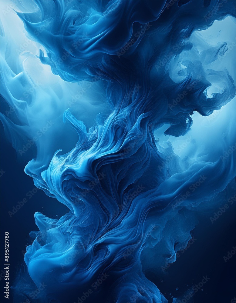 Fototapeta premium flame and blue smoke and black background 6