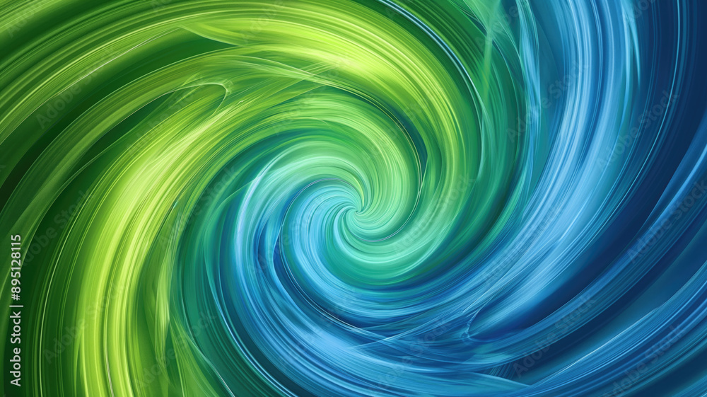 Fototapeta premium Abstract blue green swirl background
