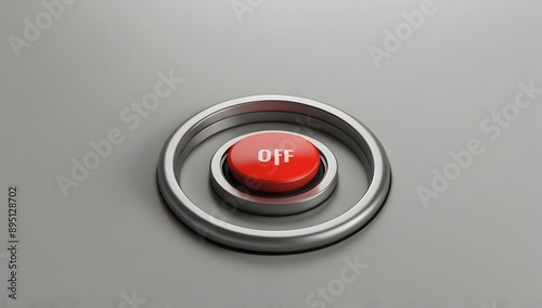 On and off button icon 3d render isolated