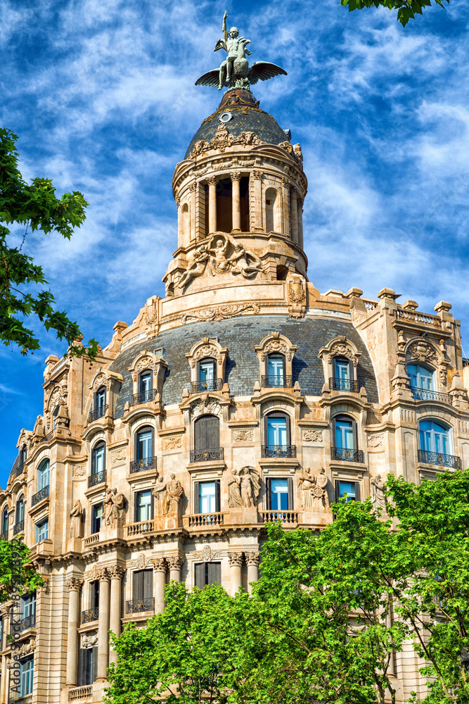 Fototapeta premium Building in centre of city Barcelona in Spain