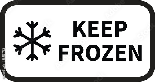 Keep frozen food icon . Keep frozen label with snow flake icon . Vector illustration