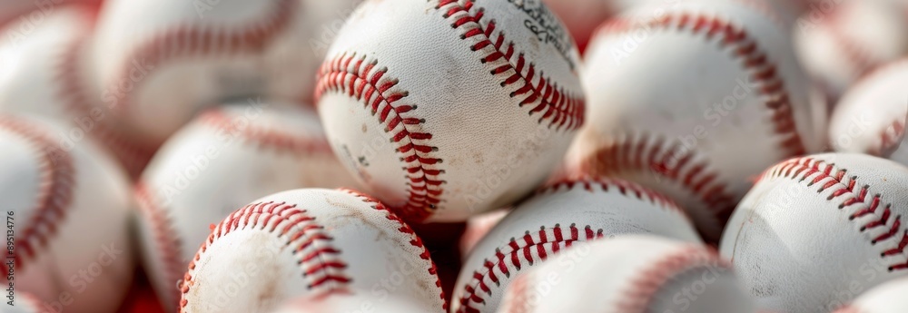 Close Up Of Baseball Balls Close Up Of Baseball Balls