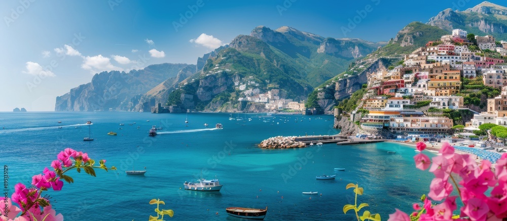 Fototapeta premium Amalfi Coast, Italy: Beautiful Coastal View