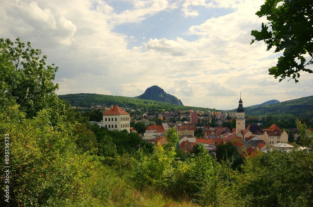 Obraz premium Bilina, panorama, Czech republic