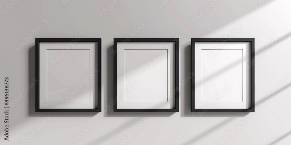 Empty Picture Frames Hanging on Wall Empty Picture Frames Hanging on Wall